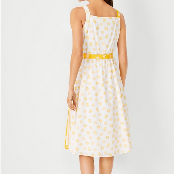 NWT Yellow Ann Taylor Seashell Wrap Dress - Picture 2 of 3